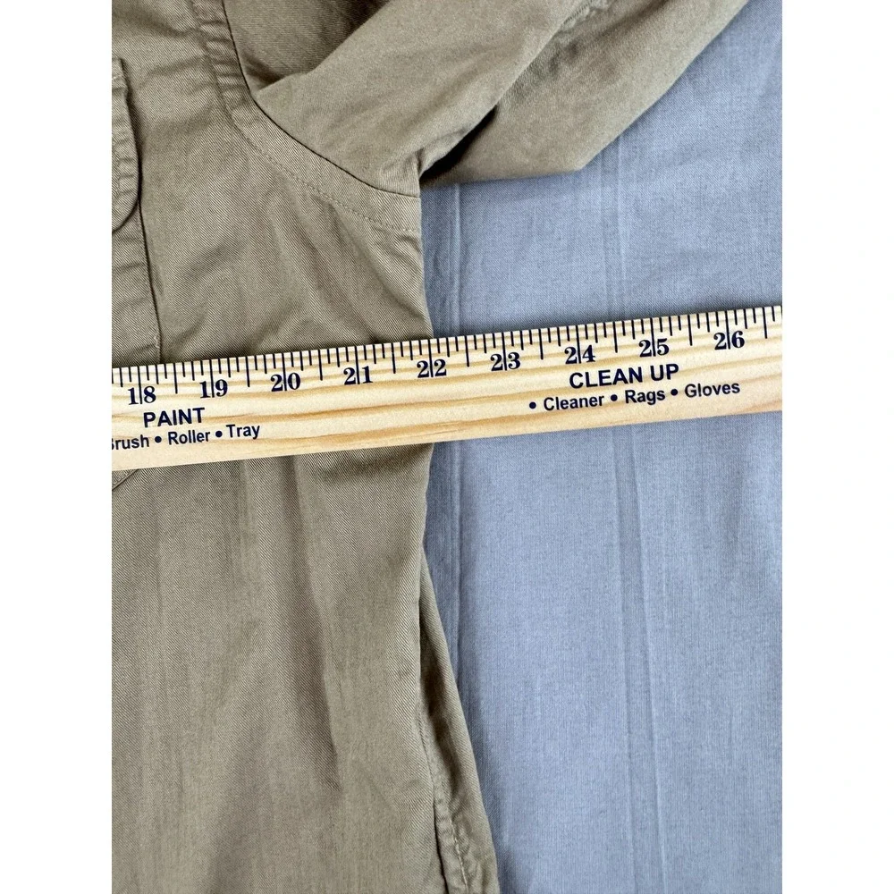 J Crew Oarsman Shirt Mens Large‎ Khaki Button Front Pockets Long Sleeve Casual
